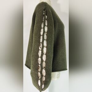 World Market cropped green cardigan